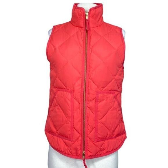 J.Crew Puffer Vest Size Extra Small Solid Pink - Picture 6 of 10